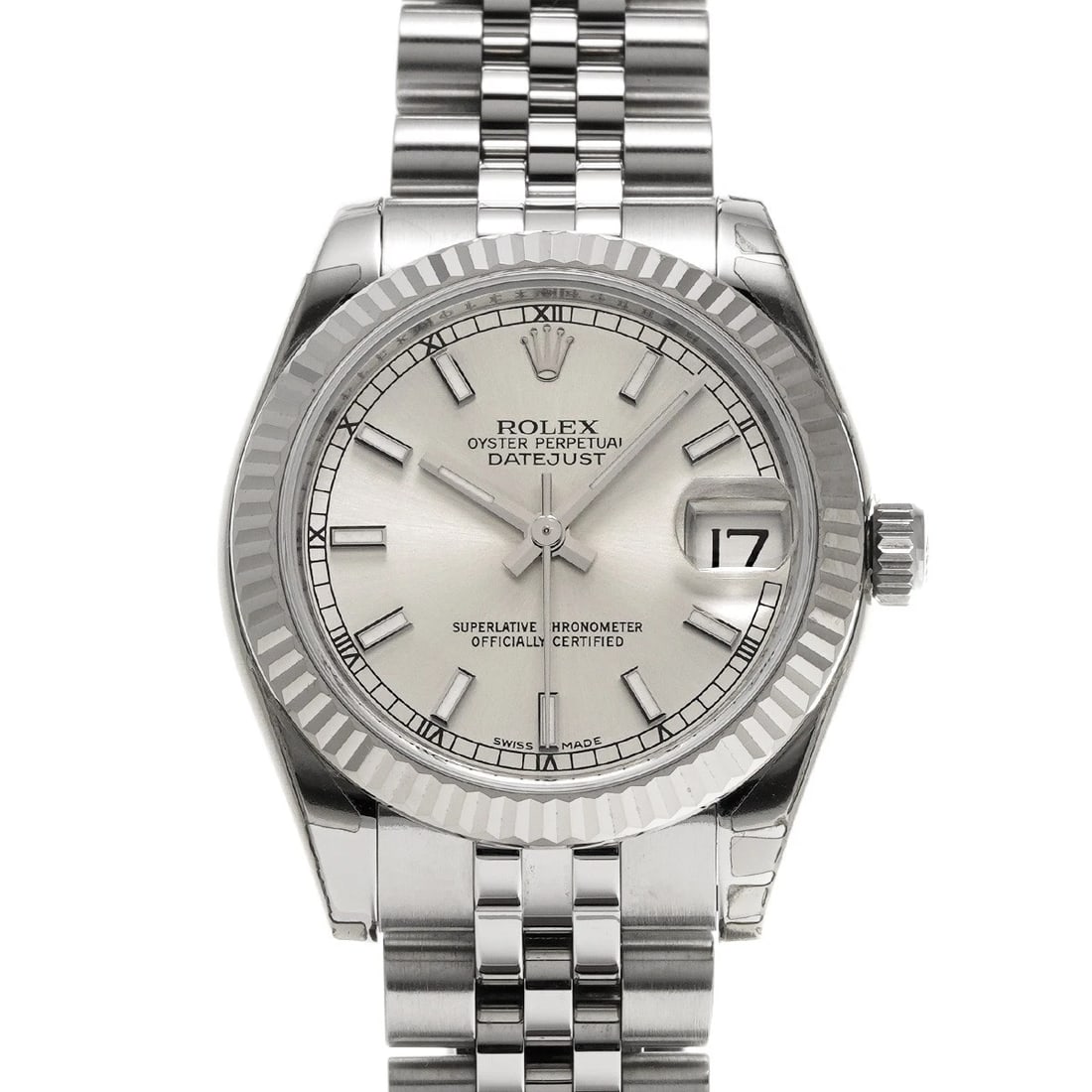 ROLEX DATEJUST SILVER WATCH: ROLEX Datejust Silver Watch Brand: ROLEX Type: Wristwatch Material: Band Material Stainless steel, Case Material Stainless steel Color: Dial Color Silver Size: ??Case? H/about 31mm W/about 31mm D/