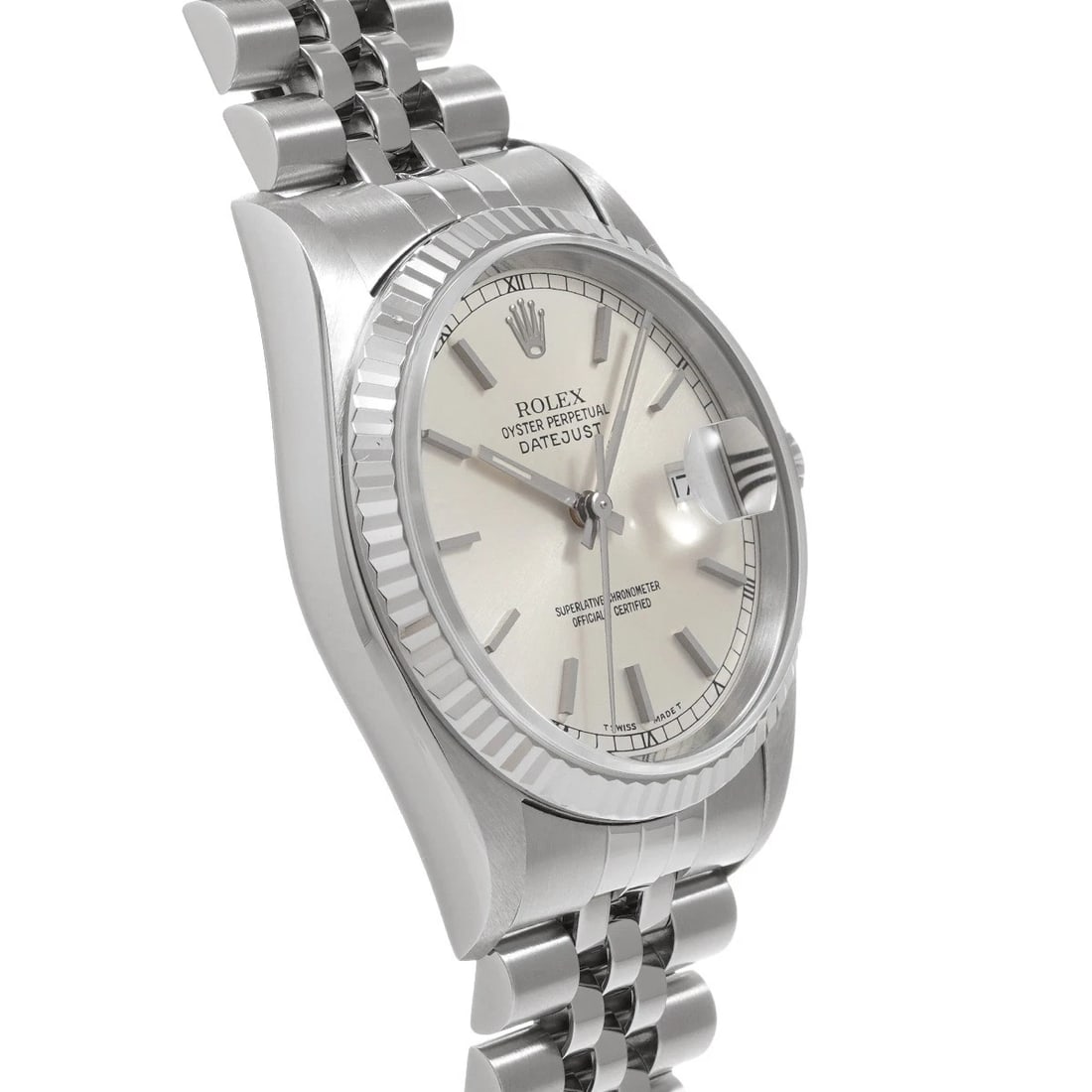 ROLEX DATEJUST SILVER WATCH - 3