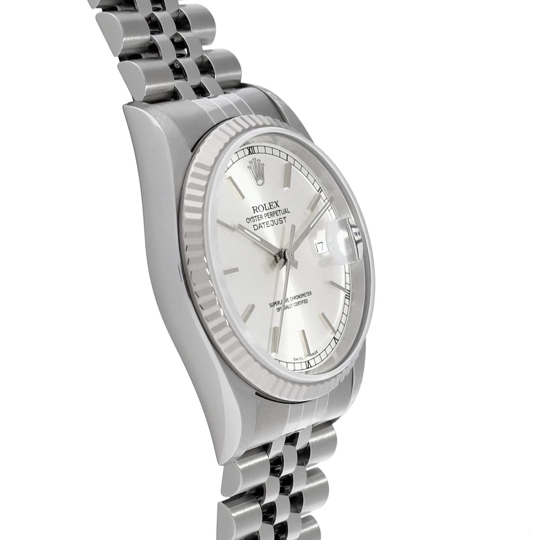 ROLEX DATEJUST SILVER WATCH - 3