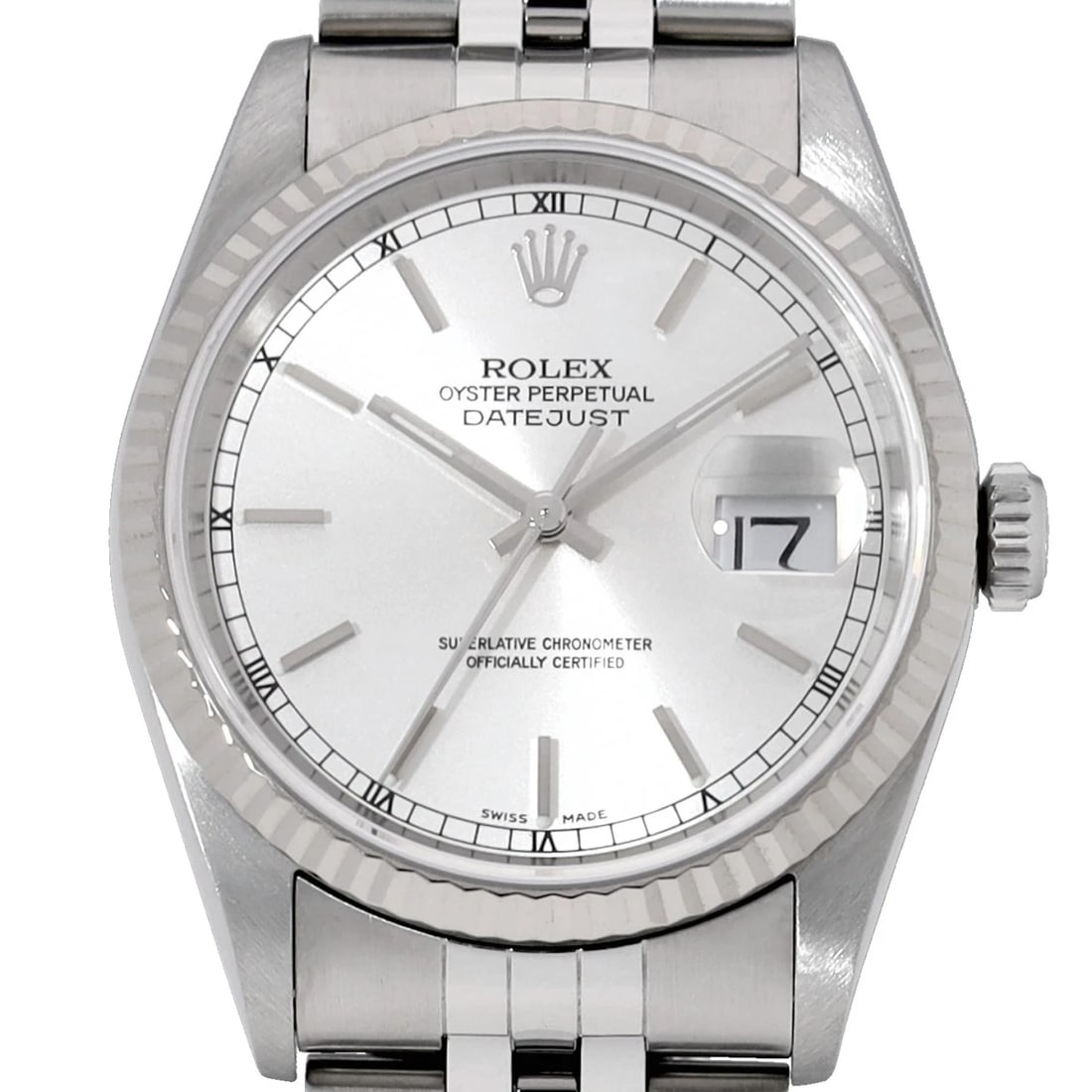 ROLEX DATEJUST SILVER WATCH - 4