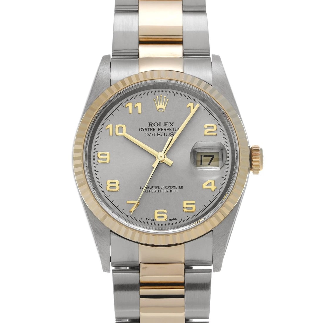 ROLEX DATEJUST GRAY WATCH: ROLEX Datejust gray Watch Brand: ROLEX Type: Wristwatch Material: Band Material Stainless steel/Yellow Gold, Case Material Stainless steel Color: Dial Color gray Size: ??Case? H/about 36mm