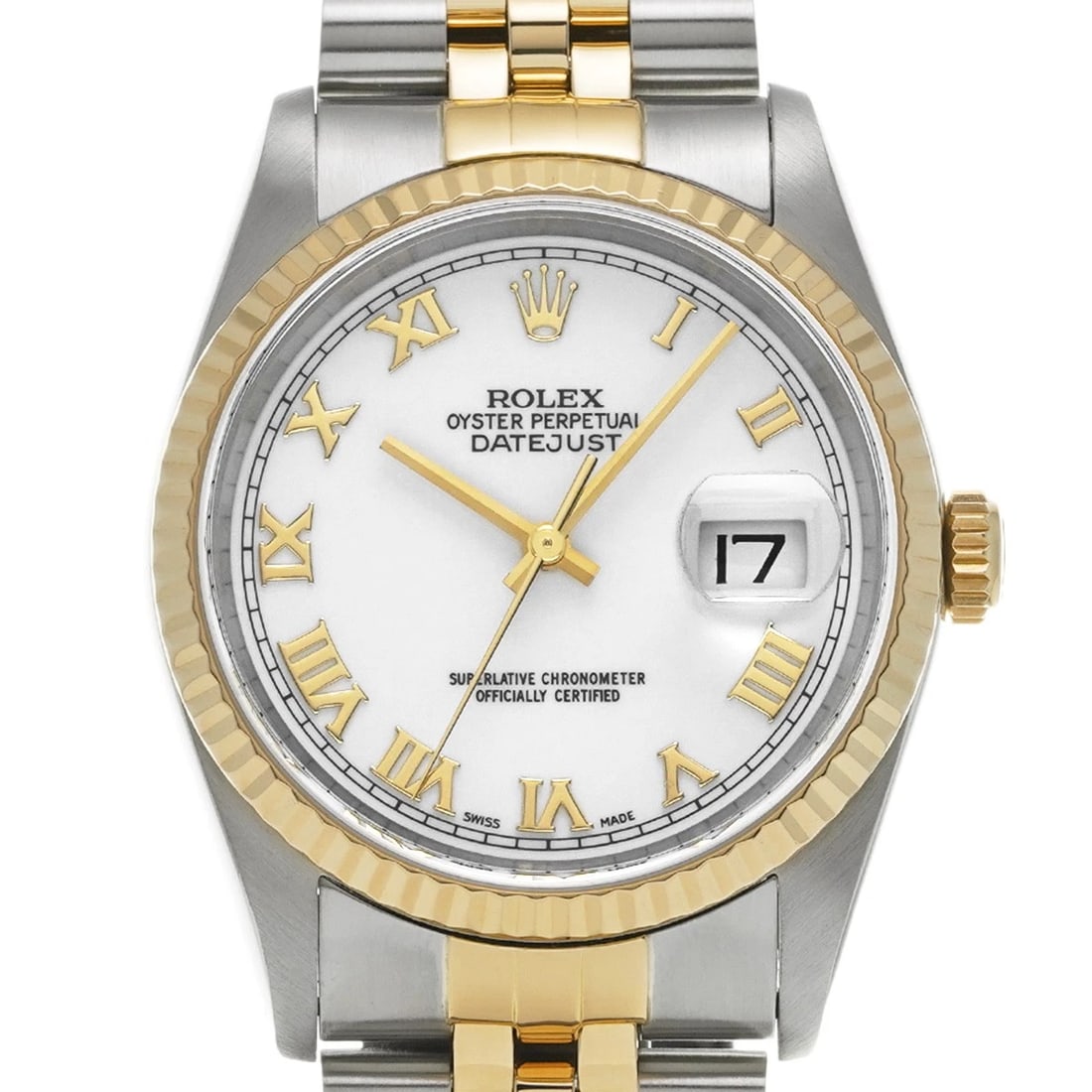 ROLEX DATEJUST WHITE WATCH - 4