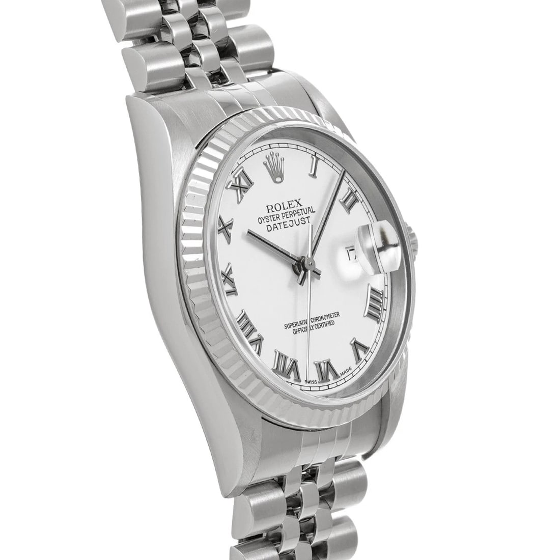 ROLEX DATEJUST WHITE WATCH - 3
