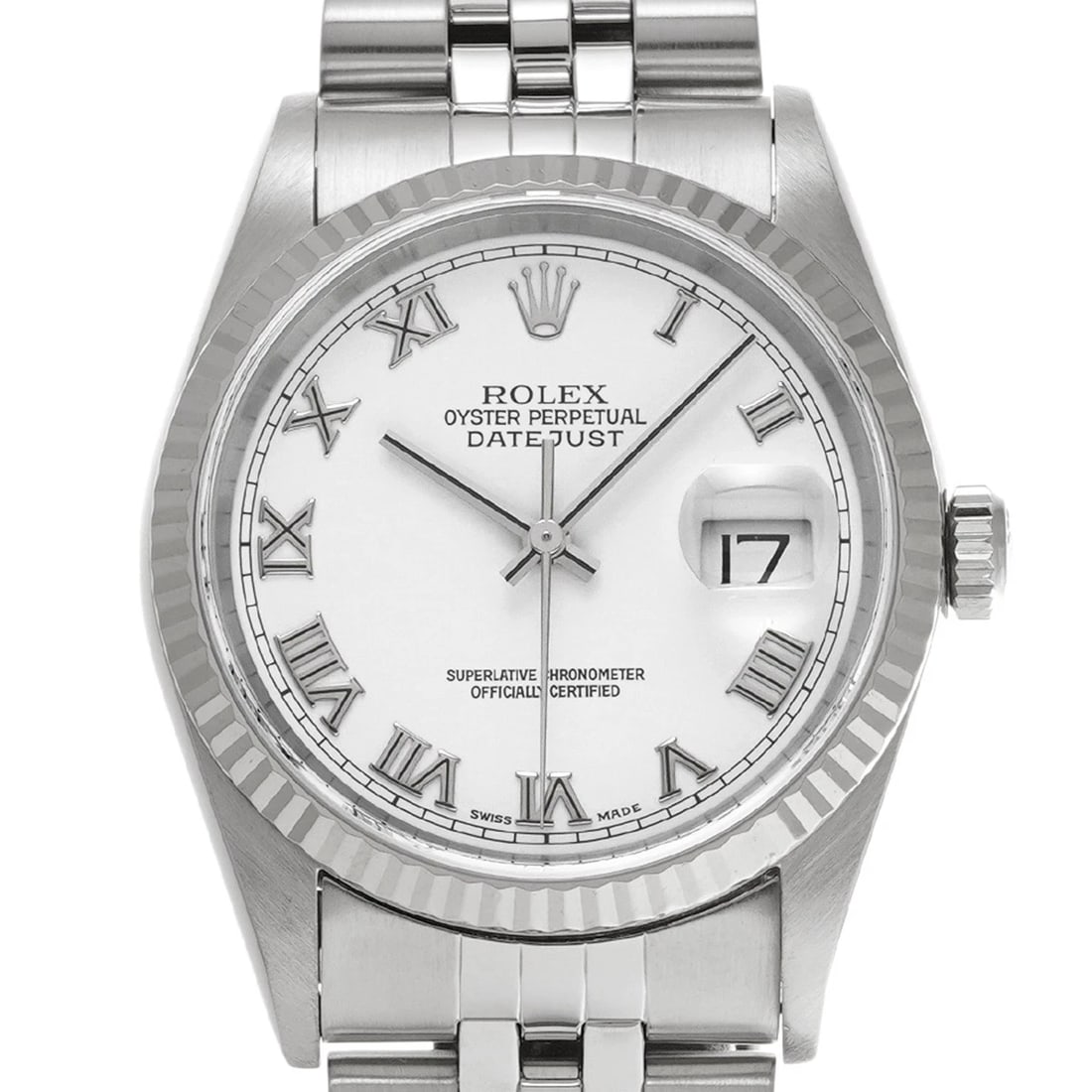 ROLEX DATEJUST WHITE WATCH - 4