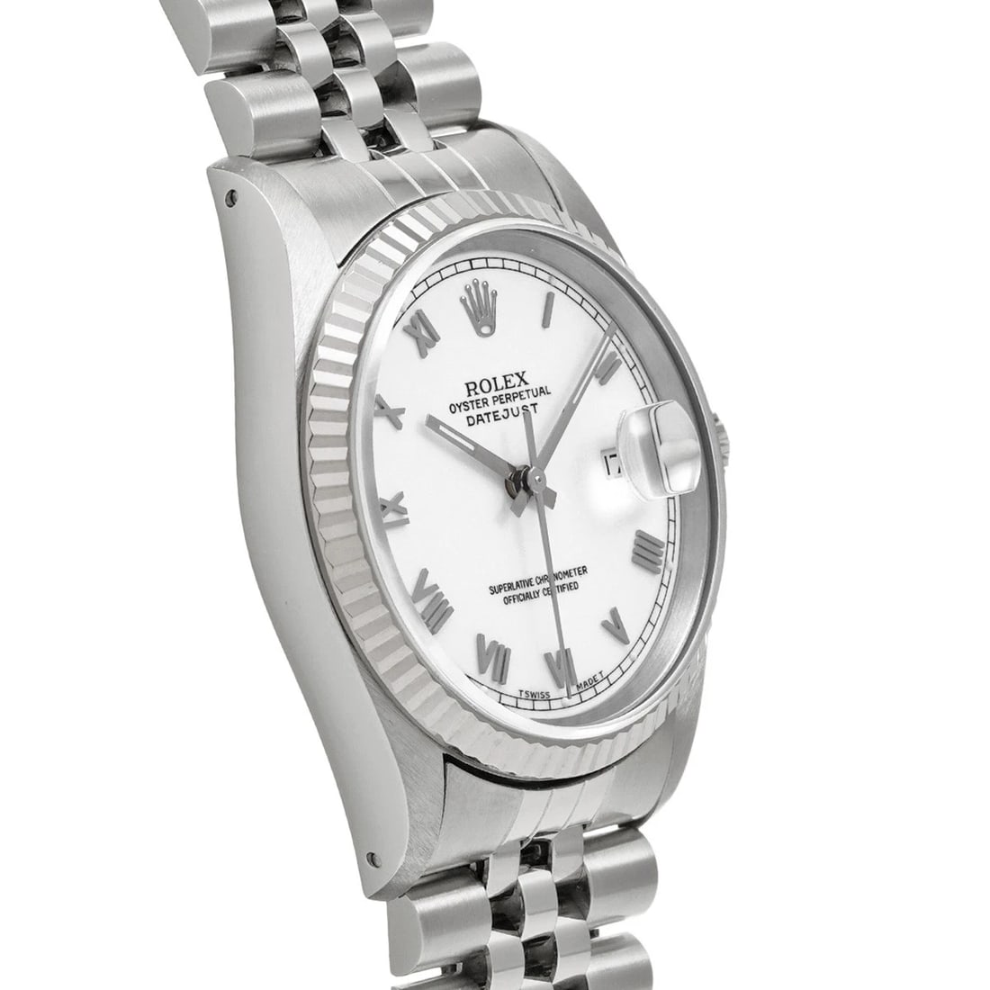 ROLEX DATEJUST WHITE WATCH - 3
