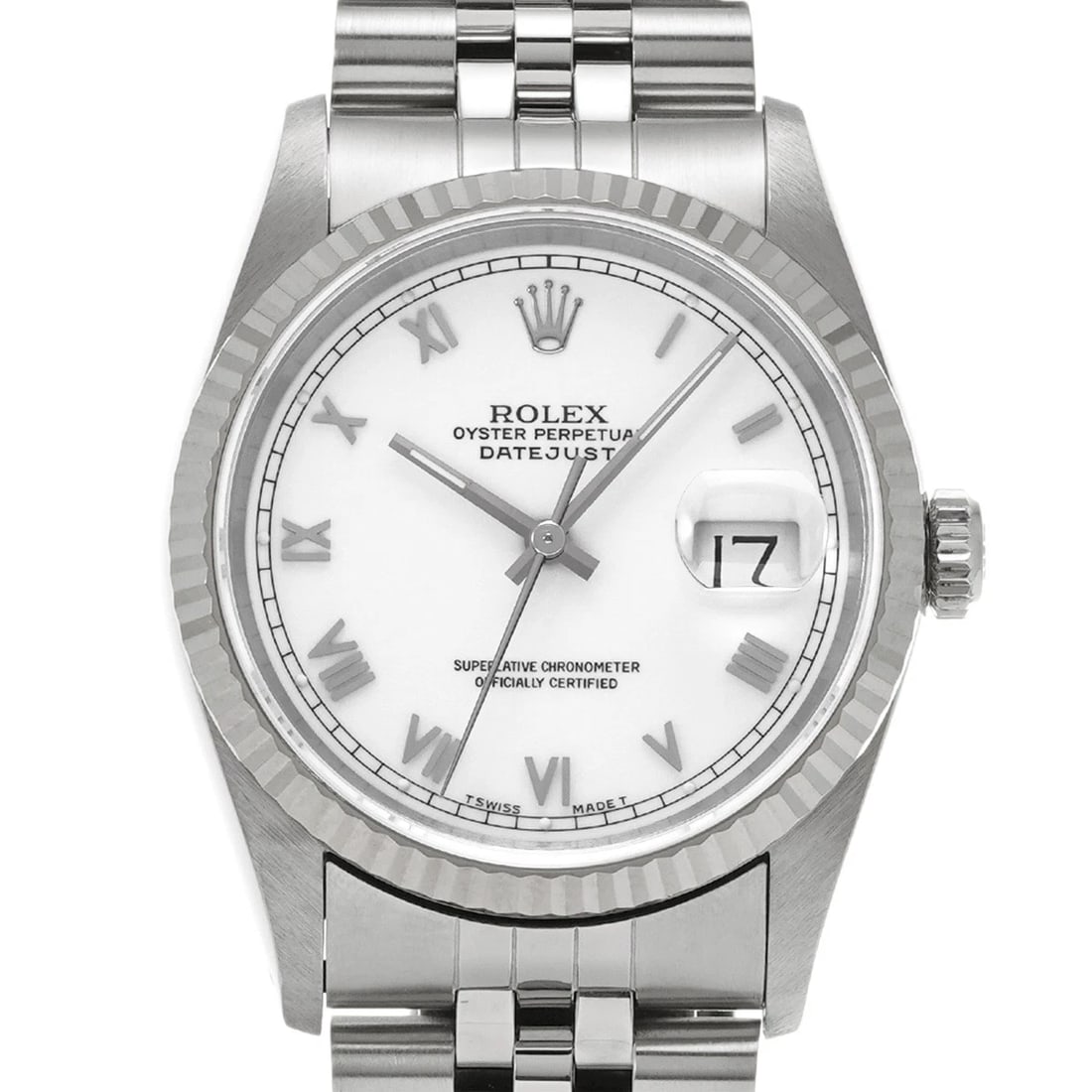 ROLEX DATEJUST WHITE WATCH - 4