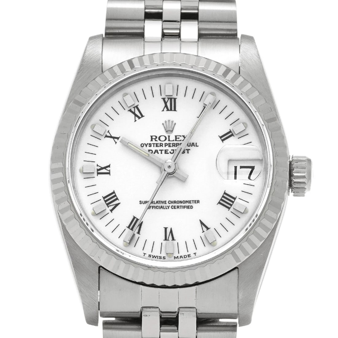 ROLEX DATEJUST WHITE WATCH - 4
