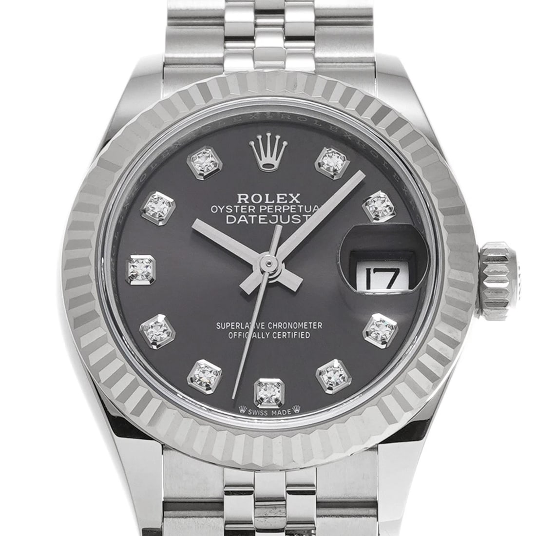 ROLEXDATEJUST GRAY DIAMOND WATCH - 4