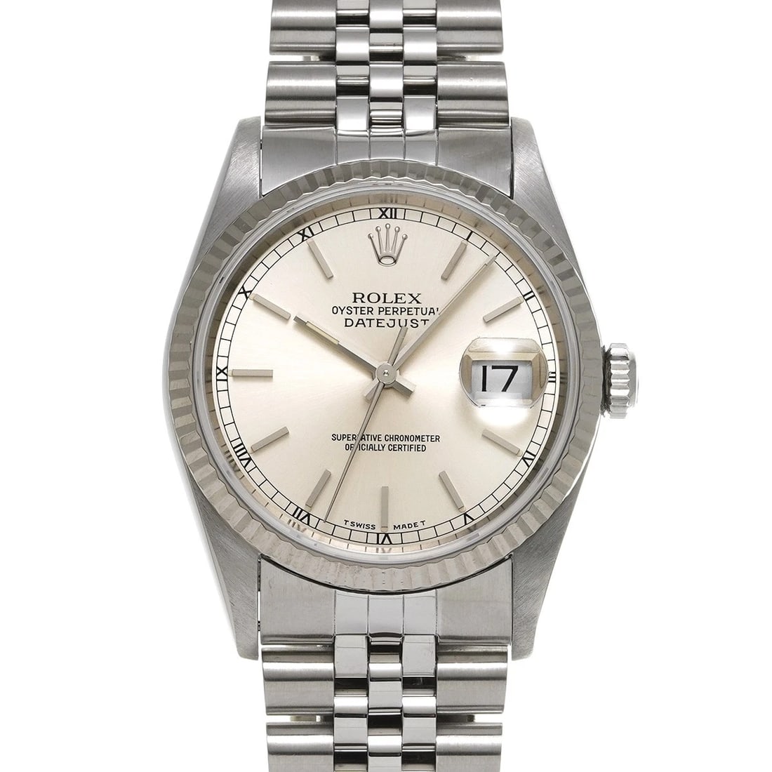 ROLEX DATEJUST SILVER WATCH: ROLEX Datejust Silver Watch Brand: ROLEX Type: Wristwatch Material: Band Material Stainless steel, Case Material Stainless steel Color: Dial Color Silver Size: ??Case? H/about 36mm W/about 36mm D/