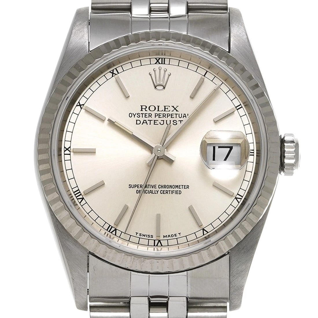 ROLEX DATEJUST SILVER WATCH - 4
