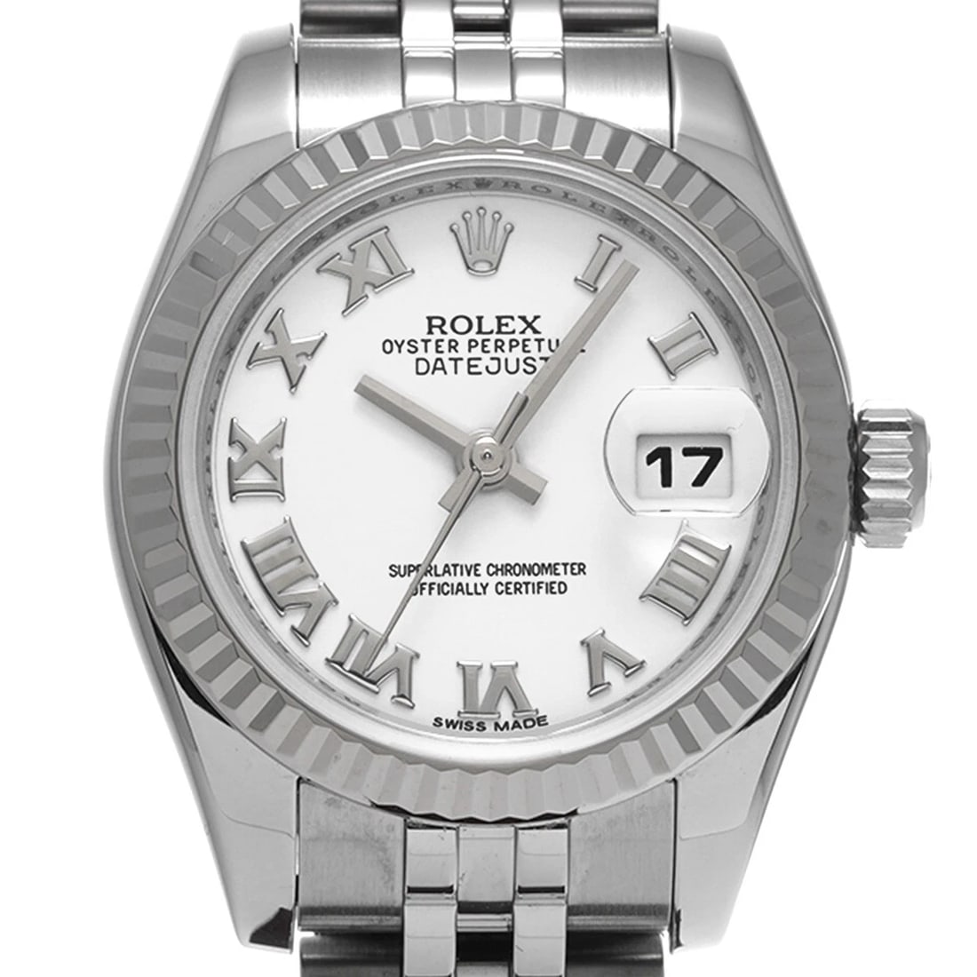 ROLEX DATEJUST WHITE WATCH - 4