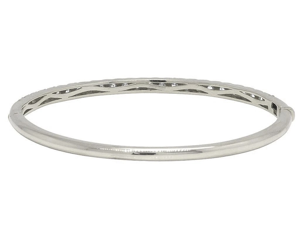 ONE ROW 10 POINTER REAL DIAMOND DESIGNER BANGLE BRACELET - 3