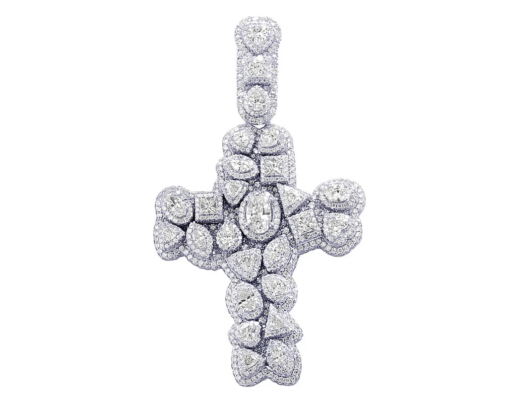 SOLITAIRE REAL DIAMONDS CROSS PENDANT (1 of 2)