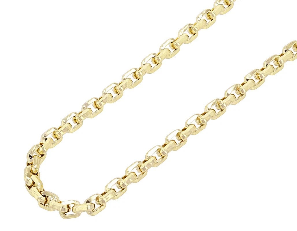 REAL 10K YELLOW GOLD SEMI-SOLID ROLO LINK CHAIN: Real 10K Yellow Gold Semi-Solid Rolo Link Chain Brand: None Type: Necklace Material: 10k Yellow Gold Color: Yellow Gold Size: Necklace Length 20" Accessories: None Accessories Notice: When