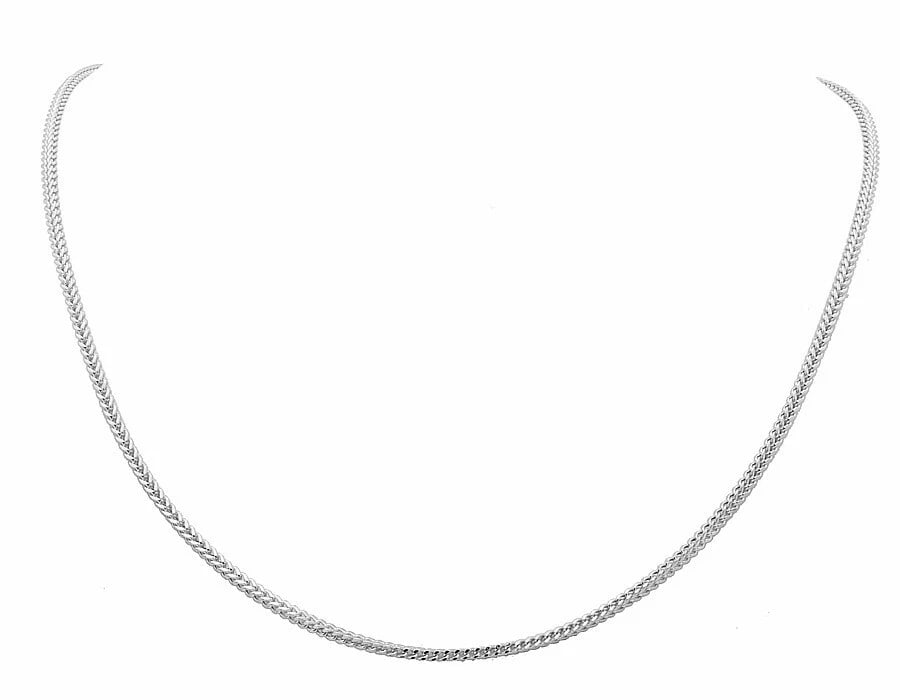 REAL 14K WHITE GOLD HOLLOW CHAIN NECKLACE (1 of 4)