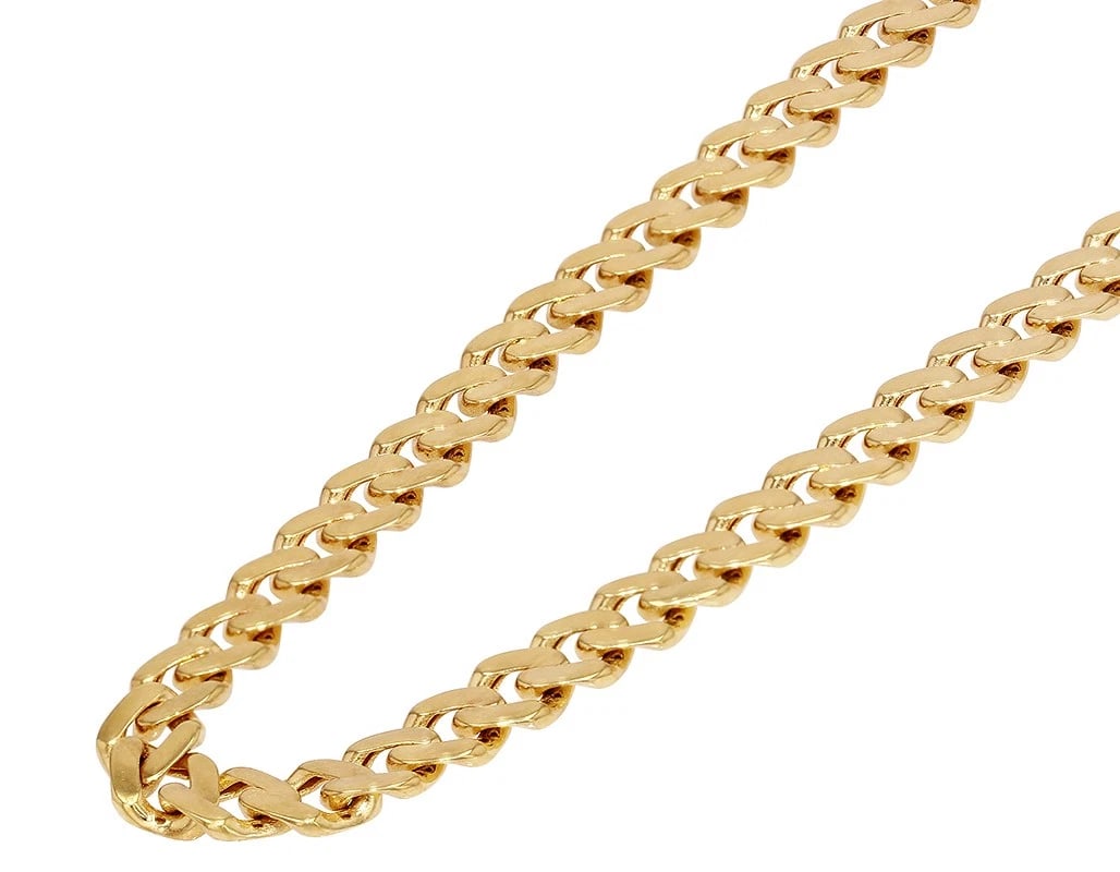 MIAMI MONACO CURB LINK CHAIN NECKLACE: Miami Monaco Curb Link Chain Necklace Brand: None Type: Necklace Material: 10k Yellow Gold Color: Yellow Gold Size: Length 22inches Width 7mm Accessories: None Accessories Notice: When pur