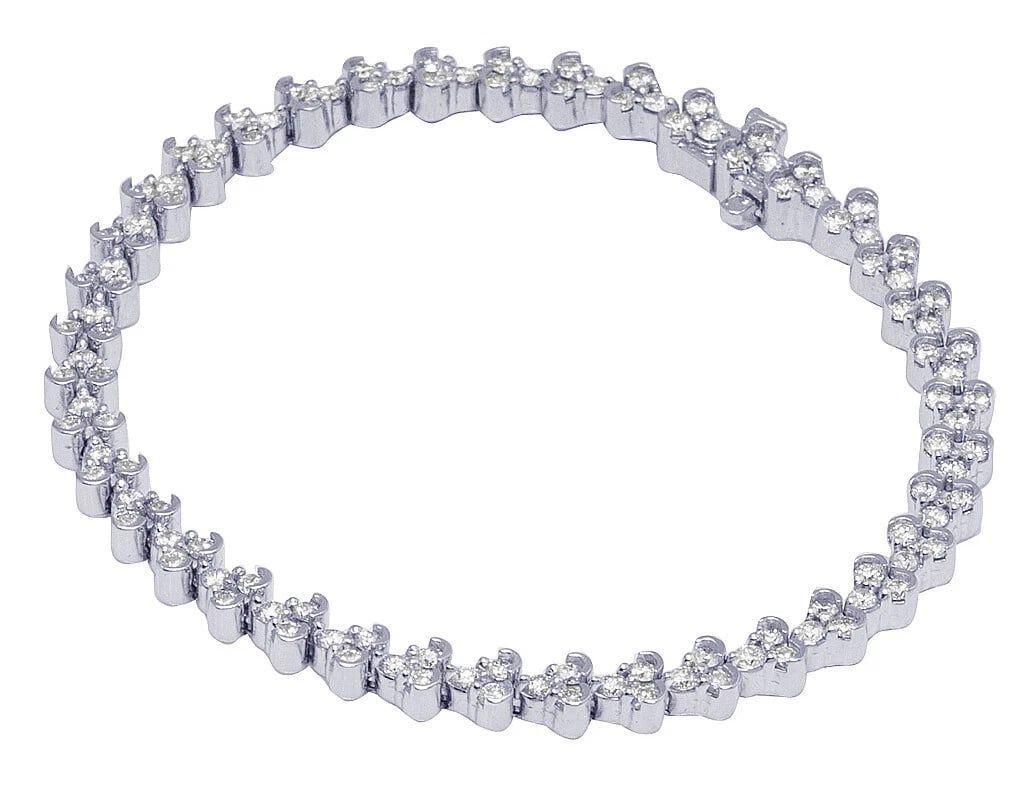 DESIGNER REAL DIAMOND BRACELET 14K WHITE GOLD (1 of 2)