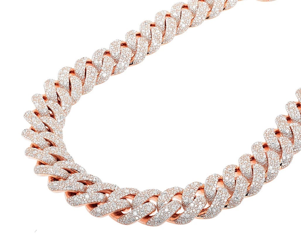 4 ROW REAL DIAMOND MIAMI CUBAN LINK NECKLACE 10K ROSE GOLD: 4 Row Real Diamond Miami Cuban Link Necklace 10K Rose Gold Brand: None Type: Necklace Material: 10k Rose Gold Main Stone/Creation Natural Color: Rose Gold Size: Length 22" Width 21.5mm Accessorie