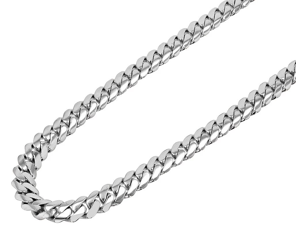 CURB SOLID MIAMI CUBAN LINK CHAIN NECKLACE 10K OR 14K WHITE GOLD: Curb Solid Miami Cuban Link Chain Necklace 10K or 14K White Gold Brand: None Type: Necklace Material: 10k,14k White Gold Color: White Gold Size: Length 18"-26" Width 7mm Accessories: None