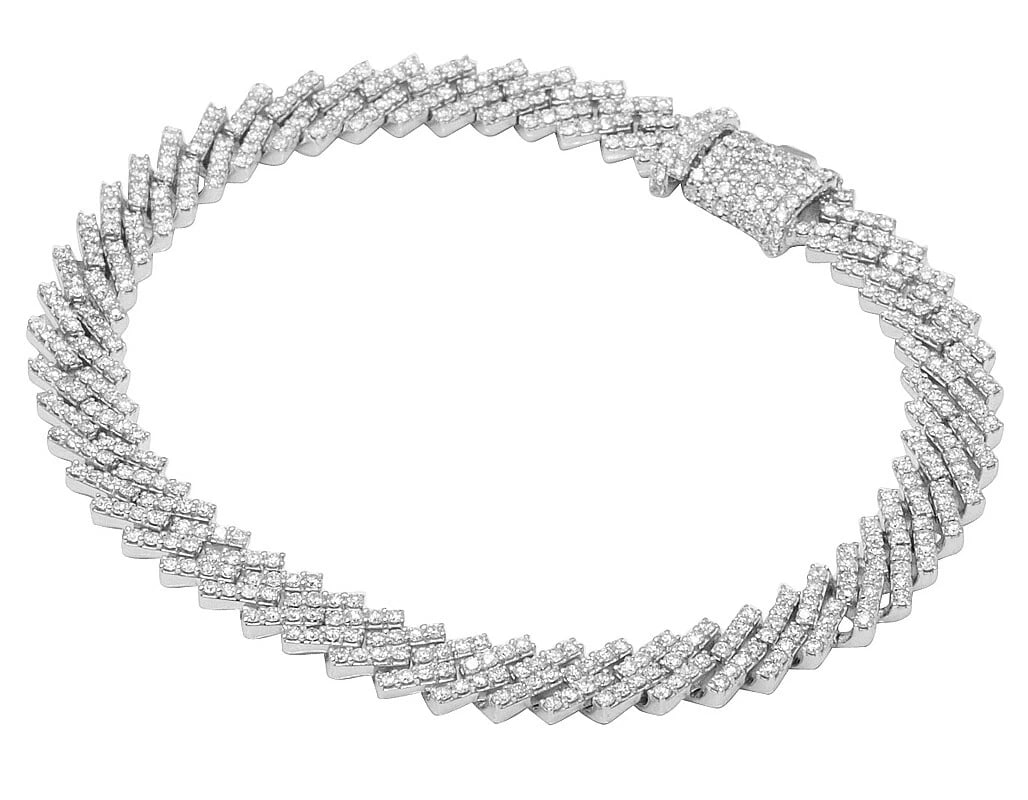 10K WHITE GOLD 1 ROW REAL DIAMOND MIAMI CUBAN BRACELET: 10K White Gold 1 Row Real Diamond Miami Cuban Bracelet Brand: None Type: Bracelet Material: 10k White Gold Main Stone/Creation Natural Color: White Gold Size: Dimension 8MM 8.5" Accessories: