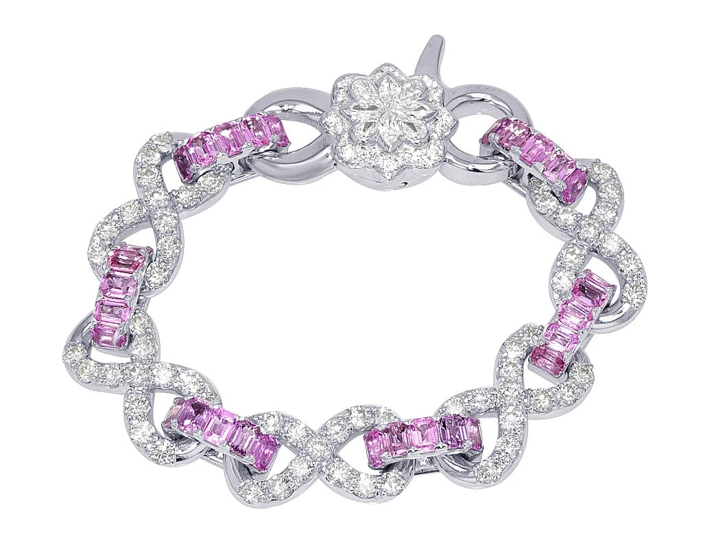 INFINITY 7 POINTER DIAMOND EMERALD-CUT BRACELET (1 of 2)