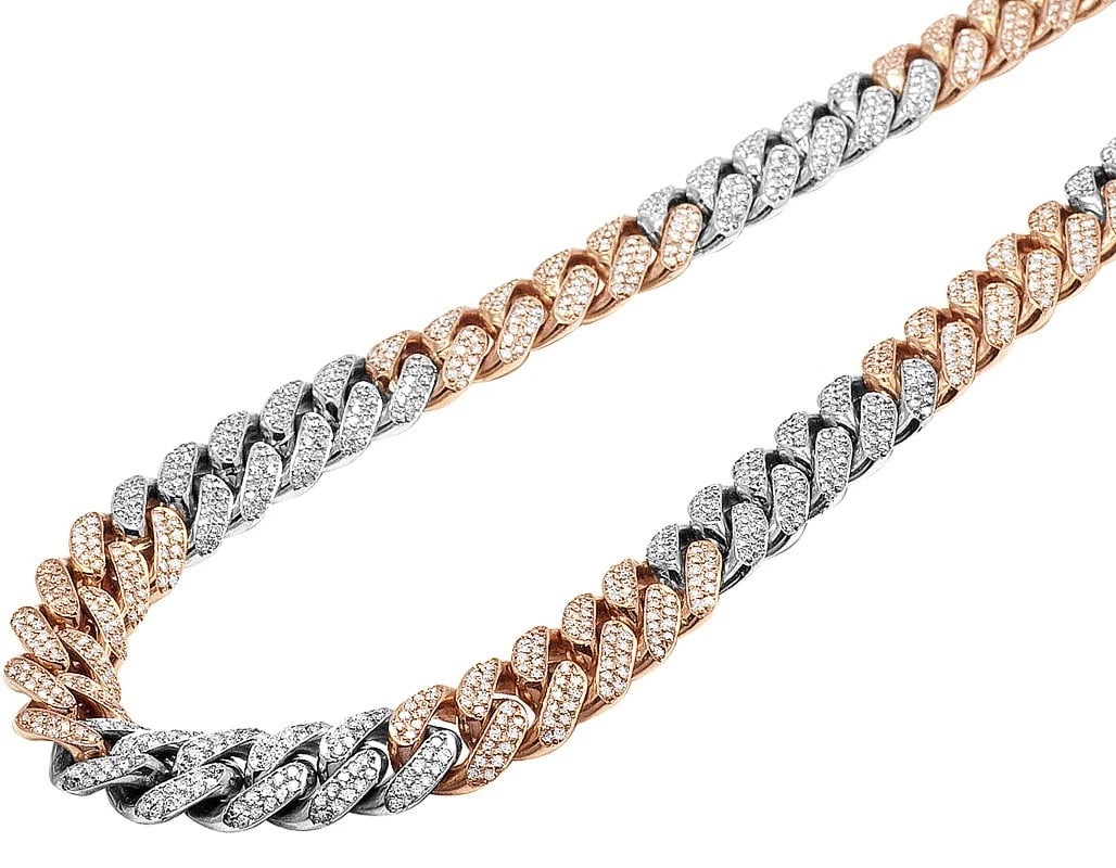 DIAMOND MIAMI CUBAN CHAIN NECKLACE SOLID - 3