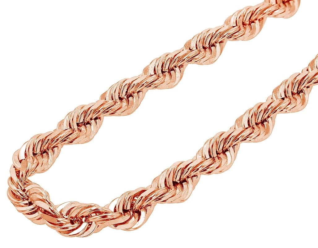 REAL 10K OR 14K SOLID ROPE CHAIN NECKLACE (1 of 2)