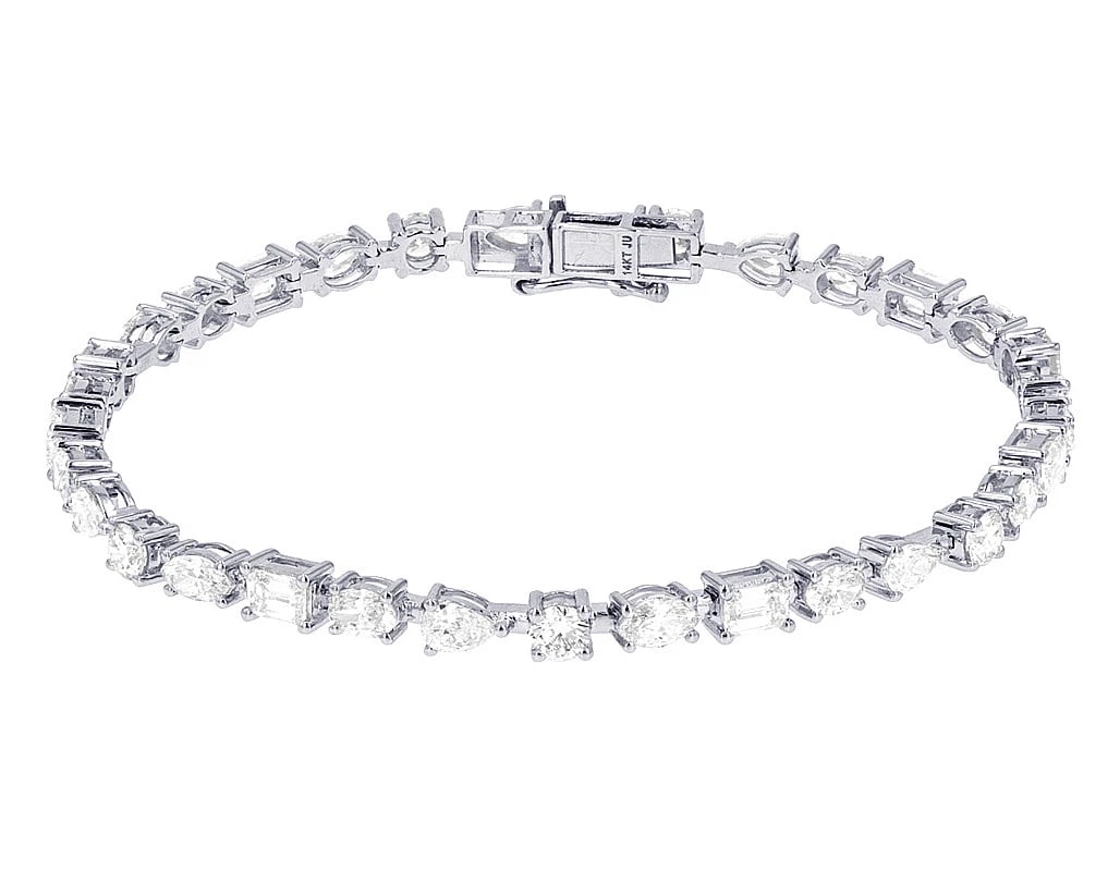 PEAR-MARQUISE-EMERALD REAL DIAMOND DESIGNER BRACELET (1 of 2)