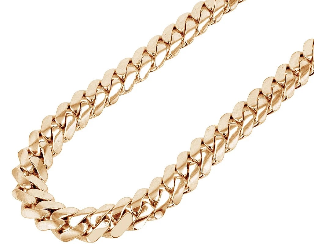 CURB SOLID MIAMI CUBAN LINK CHAIN NECKLACE 10K OR 14K YELLOW GOLD (1 of 3)