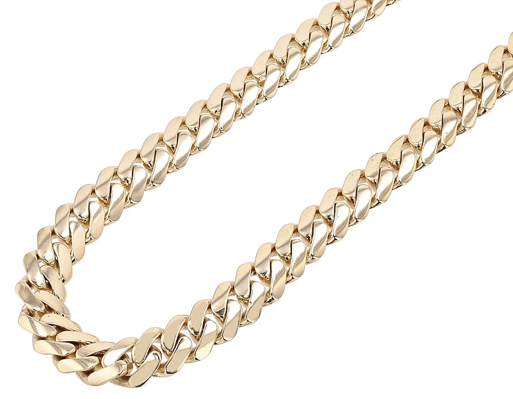 CURB SOLID MIAMI CUBAN LINK CHAIN NECKLACE 10K OR 14K YELLOW GOLD (1 of 3)