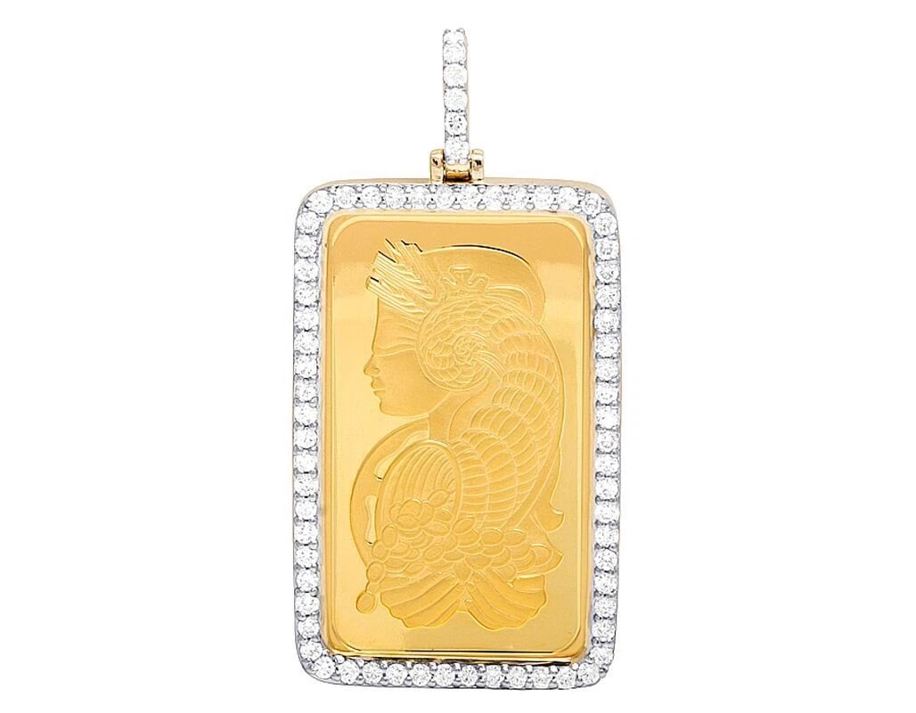 24K YELLOW GOLD LADY FORTUNA GENUINE DIAMOND PENDANT CHARM (1 of 2)