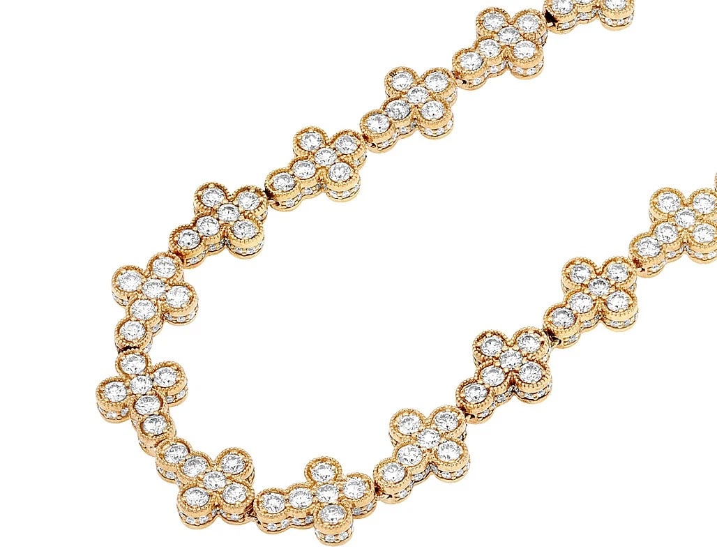 12 POINTER SOLITAIRES ON CROSS REAL DIAMOND 3D CHAIN NECKLACE: 12 Pointer Solitaires on Cross Real Diamond 3D Chain Necklace Brand: None Type: Necklace Material: 10k Yellow Gold Main Stone/Creation Natural Color: Yellow Gold Size: Length 22" Width 11.0mm Acc