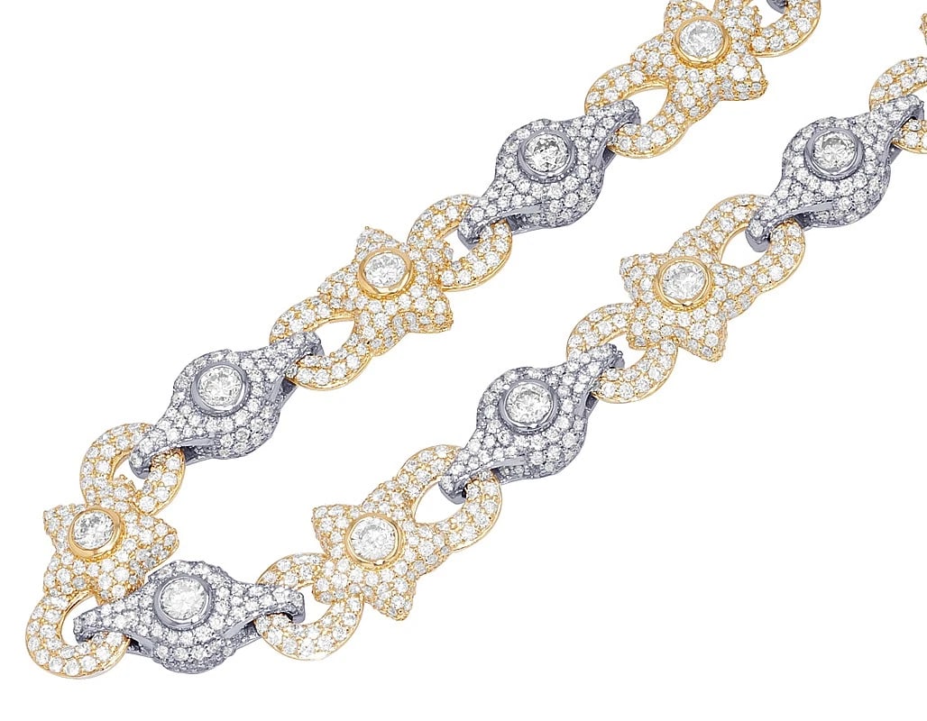 BEZEL SET 25 POINTER SOLITAIRES REAL DIAMOND 3D STAR NECKLACE: Bezel Set 25 Pointer Solitaires Real Diamond 3D Star Necklace Brand: None Type: Necklace Material: 14k Yellow-White Gold Main Stone/Creation Natural Color: Multi-Tone Size: Length 22" Width 10.0mm