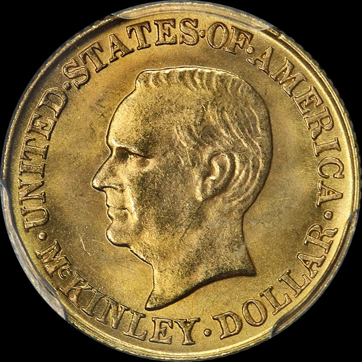 1916 MCKINLEY COMMEMORATIVE GOLD $1: 1916 McKinley Commemorative Gold $1 Year: 1916 Fineness: 0.9 Composition: Gold Denomination: $1 Country of Origin: United States Accessories: None Accessories Notice: When purchasing