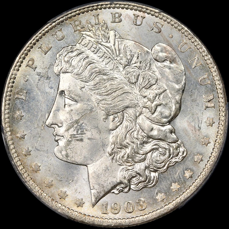 1903-O MORGAN SILVER DOLLAR NICE LUSTER STRONG STRIKE: 1903-O Morgan Silver Dollar Nice Luster Strong Strike Year: 1903 Fineness: 0.9 Composition: Silver Denomination: None Country of Origin: United States Accessories: None Accessories Notice:
