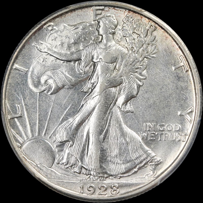 1928-S WALKING LIBERTY HALF: 1928-S Walking Liberty Half Year: 1928 Fineness: 0.9 Composition: Silver Denomination: None Country of Origin: United States Accessories: None Accessories Notice: When purchasing pre-owned
