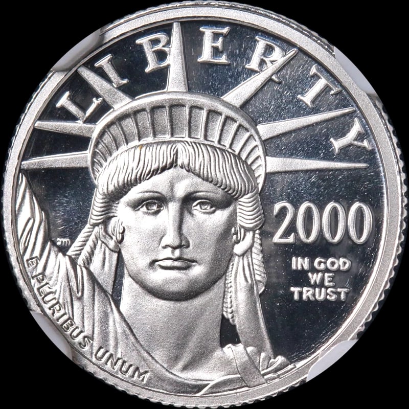 2000-W PLATINUM AMERICAN EAGLE $10: 2000-W Platinum American Eagle $10 Year: 2000 Fineness: 0.9995 Composition: Platinum Denomination: $10 Country of Origin: United States Accessories: None Accessories Notice: When purchasing