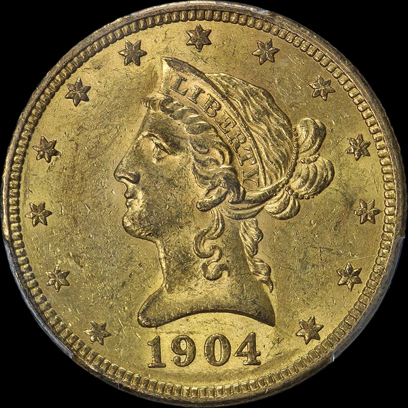 1904-O LIBERTY GOLD $10: 1904-O Liberty Gold $10 Year: 1904 Fineness: 0.9 Composition: Gold Denomination: $10 Country of Origin: United States Accessories: None Accessories Notice: When purchasing pre-owned goods,