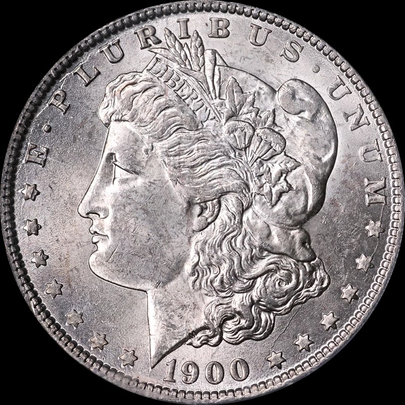 1900-O/CC MORGAN SILVER DOLLAR: 1900-O/CC Morgan Silver Dollar Year: 1900 Fineness: None Composition: Silver Denomination: None Country of Origin: United States Accessories: None Accessories Notice: When purchasing pre-o