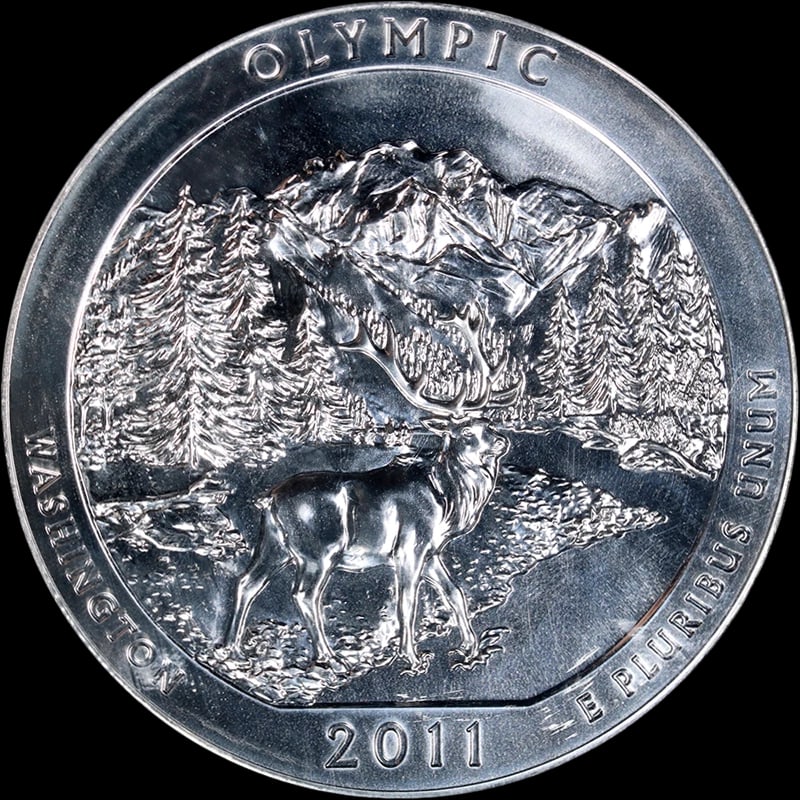 2011 OLYMPICS NATIONAL PARK ATB SILVER: 2011 Olympics National Park ATB Silver Year: 2011 Fineness: 0.999 Composition: Silver Denomination: None Country of Origin: United States Accessories: None Accessories Notice: When purchasing