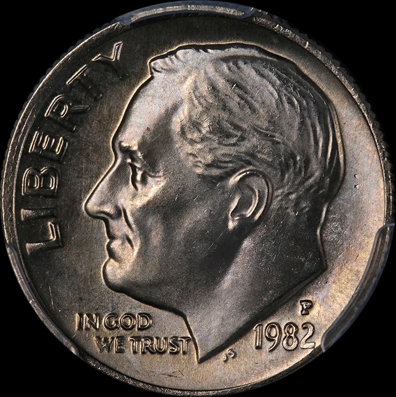 1982-P ROOSEVELT DIME: 1982-P Roosevelt Dime Year: 1982 Fineness: None Composition: Silver Denomination: None Country of Origin: United States Accessories: None Accessories Notice: When purchasing pre-owned goods,