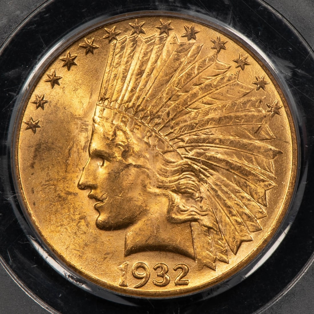 1932 G$10 INDIAN HEAD GOLD EAGLE: 1932 G$10 Indian Head Gold Eagle Brand/Mint: U.S. Mint Year: 1932 Fineness: 0.9 Composition: Gold Coin: US Pre-1933 Gold Bullion Denomination: $10 Country of Origin: United States