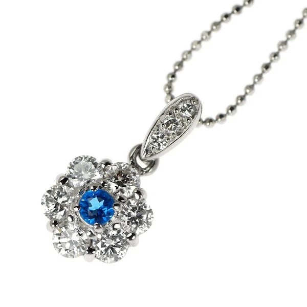 RARE PT900/PT850 AUNITE DIAMOND PENDANT NECKLACE: Rare Pt900/Pt850 Aunite Diamond Pendant Necklace Brand: None Type: Pendant Necklace Material: Metal Purity 850 Metal Platinum Main Stone/Creation Hauynite Color: None Size: Necklace: Chain