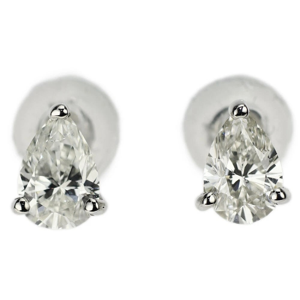 PT900 PEAR CUT DIAMOND EARRINGS: Pt900 Pear Cut Diamond Earrings Brand: None Type: piercing Material: Metal Purity None Metal Pt900 Main Stone/Creation Natural Color: None Size: Length/Width/Diameter6.2 Accessories: None