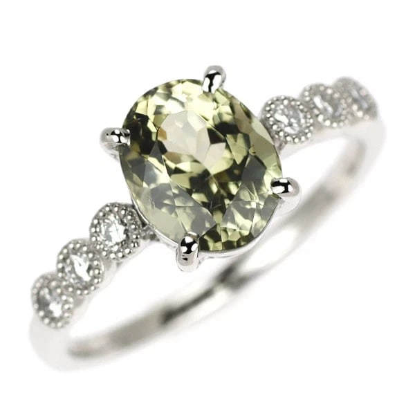 PT950 KORNERUPINE PIN DIAMOND RING: Pt950 Kornerupine Pin Diamond Ring Brand: None Type: Ring Material: Metal Purity 950 Metal Platinum Main Stone/Creation None Color: None Size: 6 US Accessories: None Accessories Notice: When