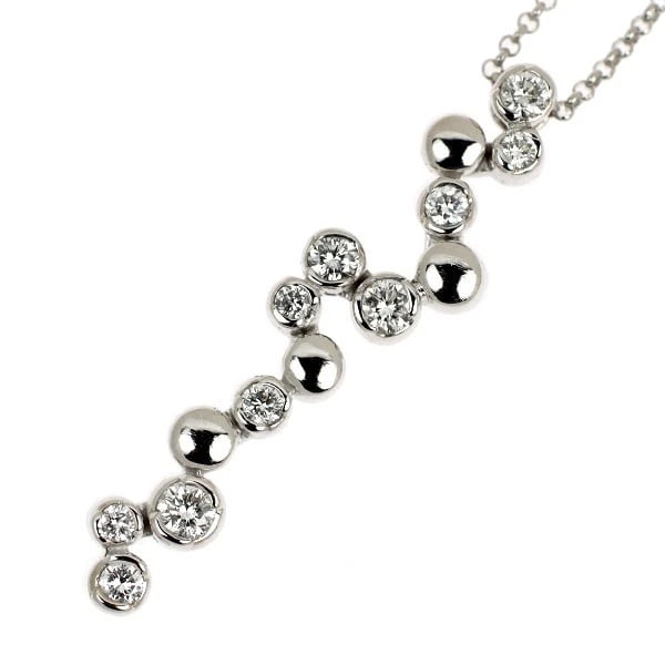 K18WG DIAMOND PENDANT NECKLACE: K18WG DIAMOND PENDANT NECKLACE Brand: None Type: Pendant Necklace Material: Metal Purity K18 Metal Gold Main Stone/Creation Natural Color: None Size: Necklace: Chain Length ?45 Accessories: