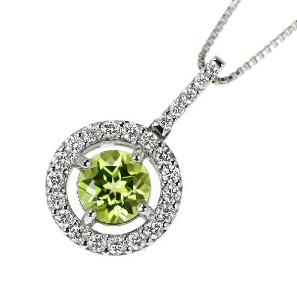PT900/ PT850 PERIDOT DIAMOND PENDANT NECKLACE: Pt900/ Pt850 Peridot Diamond Pendant Necklace Brand: None Type: Pendant Necklace Material: Metal Purity 850 Metal Platinum Main Stone/Creation peridot Color: None Size: Necklace: Chain Length