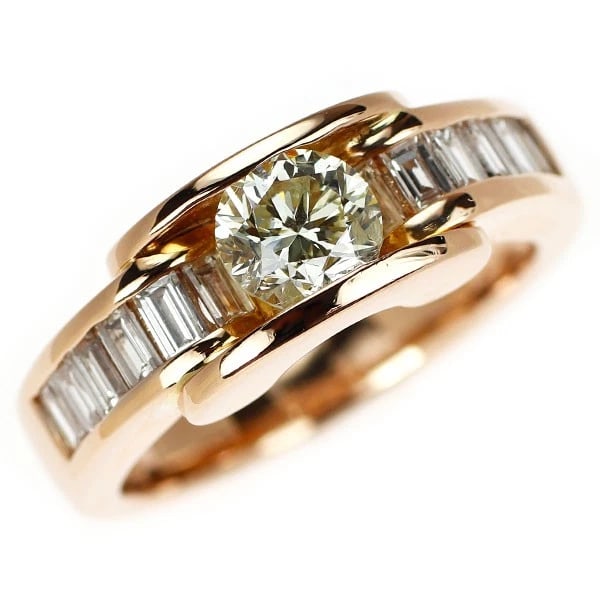 K18PG DIAMOND RING: K18PG diamond ring Brand: None Type: Ring Material: Metal Purity K18 Metal Gold Main Stone/Creation Natural Color: Pink Gold Size: 5.25 US Accessories: None Accessories Notice: When purcha