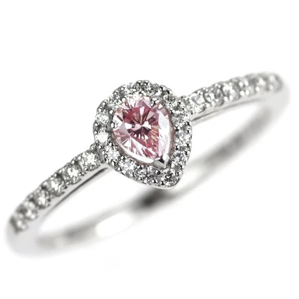 PT950 NATURAL STRAIGHT PINK DIAMOND RING (1 of 3)