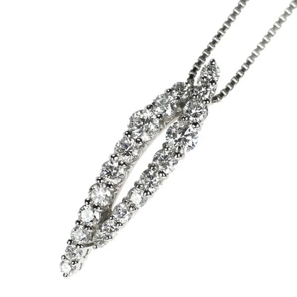 PT900/ PT850 DIAMOND PENDANT NECKLACE: Pt900/ Pt850 Diamond Pendant Necklace Brand: None Type: Pendant Necklace Material: Metal Purity 850 Metal Platinum Main Stone/Creation Natural Color: None Size: Necklace: Chain Length ?45 